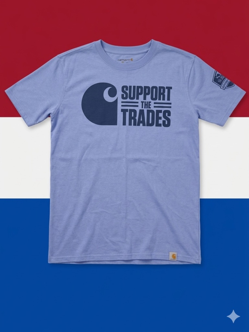 Carhartt Unisex Light Blue Support The Trades Graphic Short Sleeve Tee